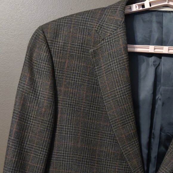 Burberry London 100% Wool Windowpane Plaid Sport Coat Blazer 46R - Picture 3 of 9